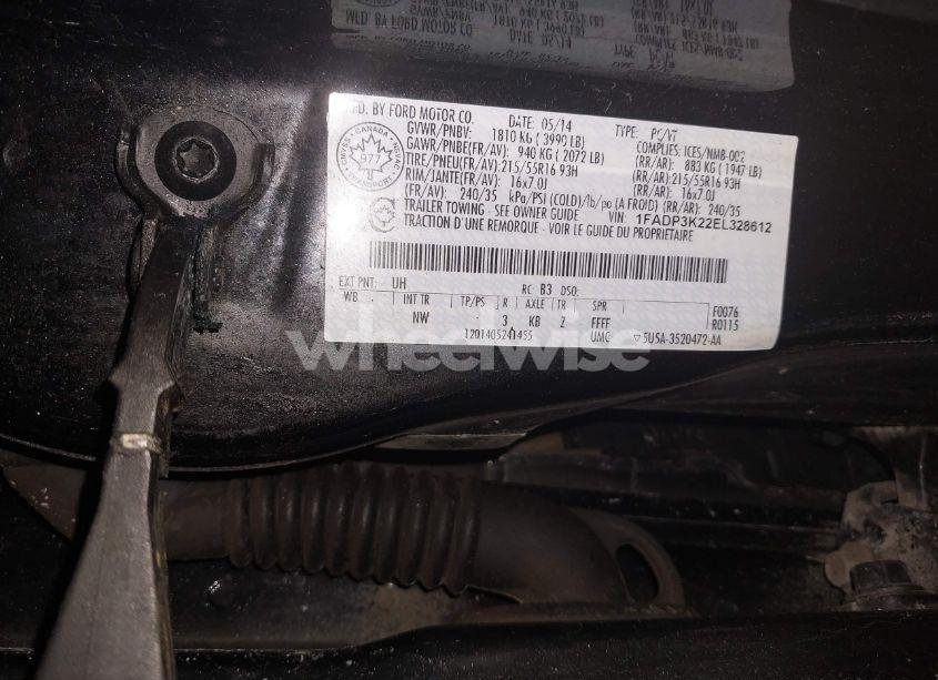 Photo 9 of 2014 Ford Focus SE (VIN 1FADP3K22EL328612)