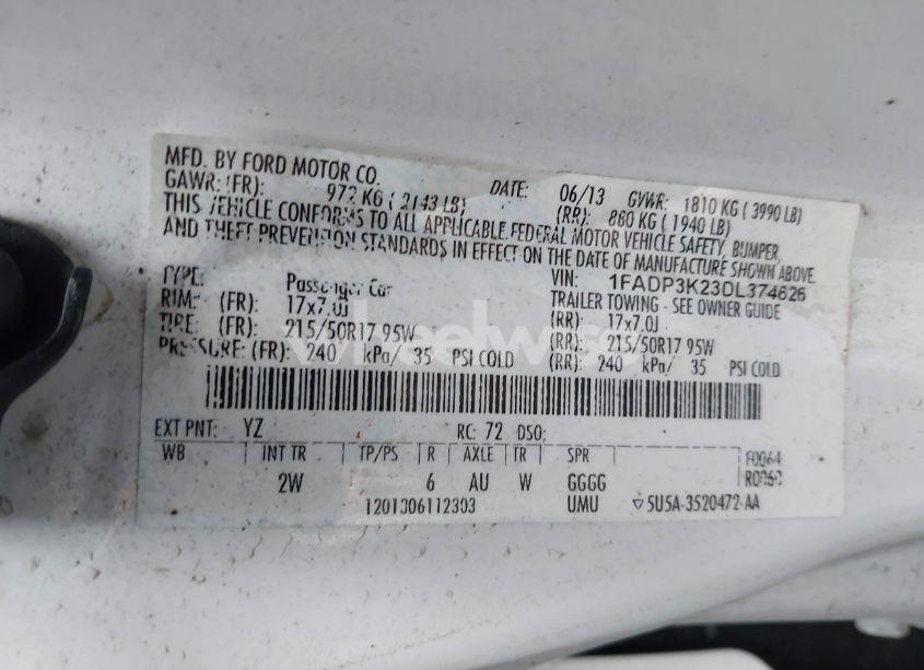Photo 9 of 2013 Ford Focus SE (VIN 1FADP3K23DL374626)