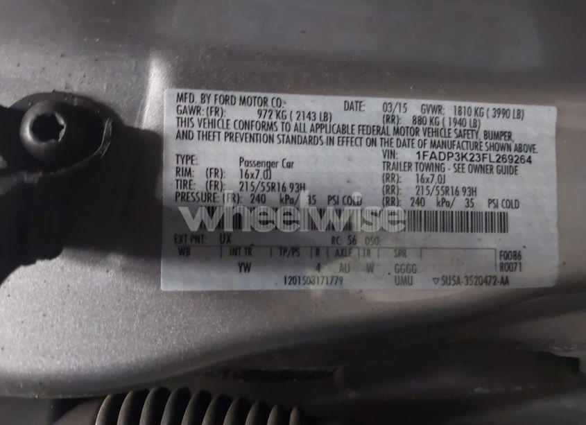 Photo 9 of 2015 Ford Focus SE (VIN 1FADP3K23FL269264)