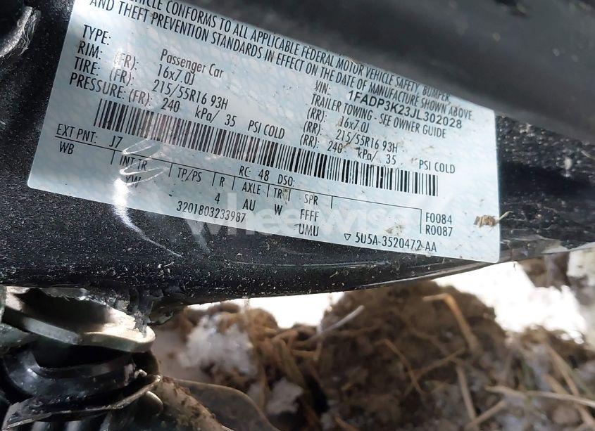 Photo 9 of 2018 Ford Focus SE (VIN 1FADP3K23JL302028)