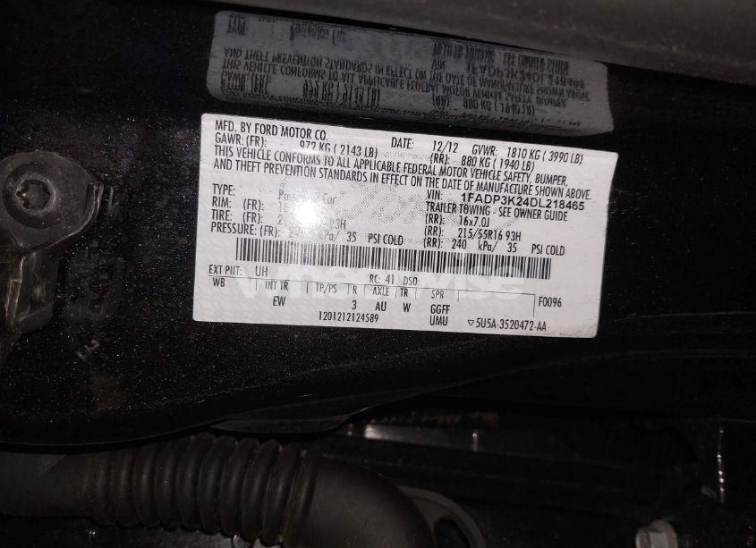 Photo 9 of 2013 Ford Focus SE (VIN 1FADP3K24DL218465)