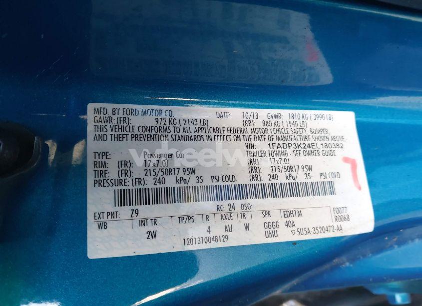 Photo 9 of 2014 Ford Focus SE (VIN 1FADP3K24EL180382)