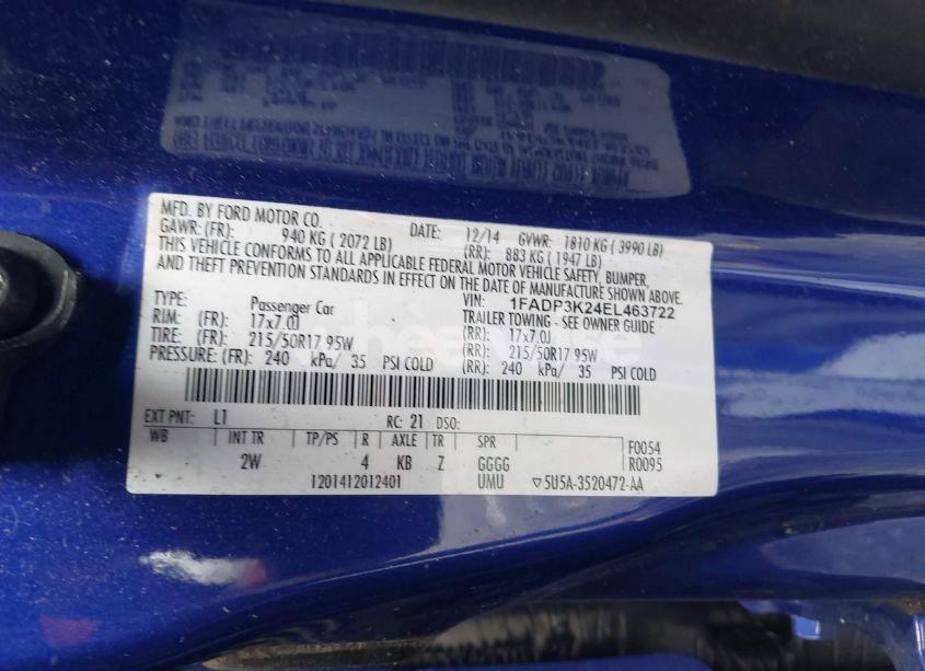 Photo 9 of 2014 Ford Focus SE (VIN 1FADP3K24EL463722)