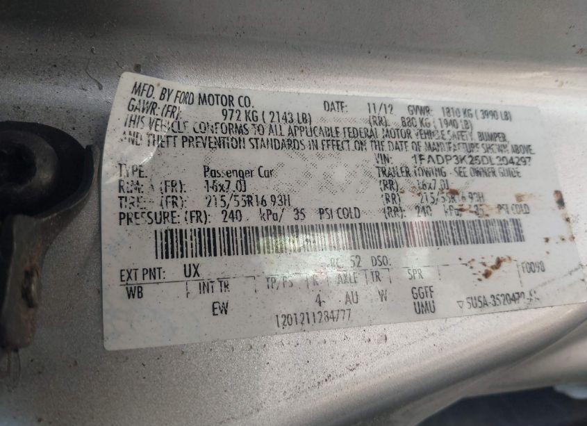 Photo 9 of 2013 Ford Focus SE (VIN 1FADP3K25DL204297)