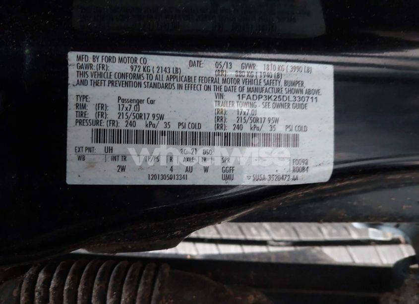 Photo 9 of 2013 Ford Focus SE (VIN 1FADP3K25DL330711)