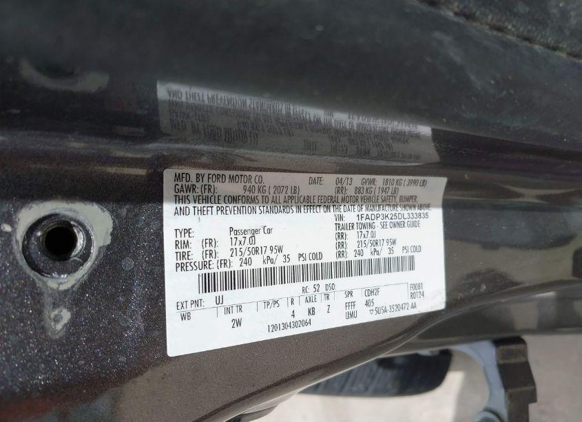 Photo 9 of 2013 Ford Focus SE (VIN 1FADP3K25DL333835)