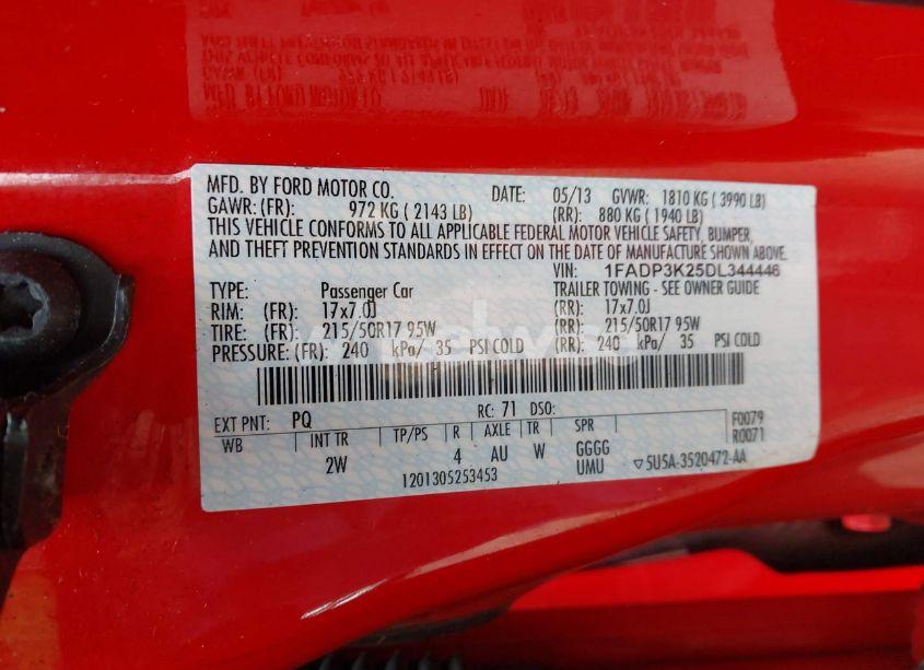 Photo 9 of 2013 Ford Focus SE (VIN 1FADP3K25DL344446)