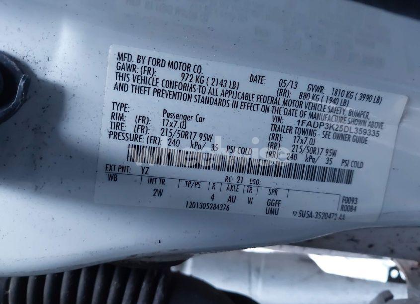 Photo 9 of 2013 Ford Focus SE (VIN 1FADP3K25DL359335)