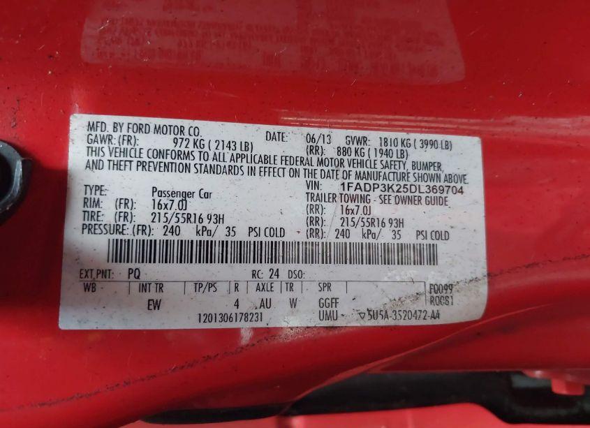 Photo 9 of 2013 Ford Focus SE (VIN 1FADP3K25DL369704)