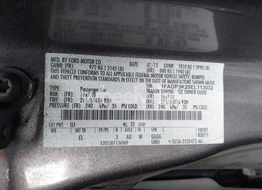 Photo 9 of 2014 Ford Focus SE (VIN 1FADP3K25EL113032)