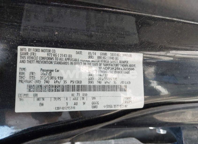 Photo 9 of 2014 Ford Focus SE (VIN 1FADP3K25EL323596)