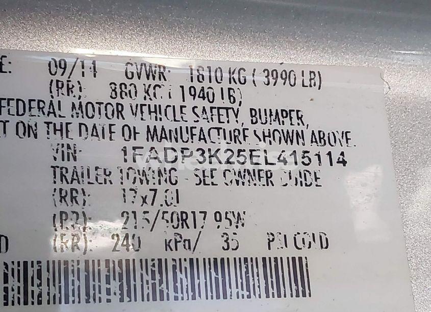 Photo 9 of 2014 Ford Focus SE (VIN 1FADP3K25EL415114)