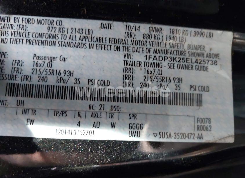 Photo 9 of 2014 Ford Focus SE (VIN 1FADP3K25EL425738)