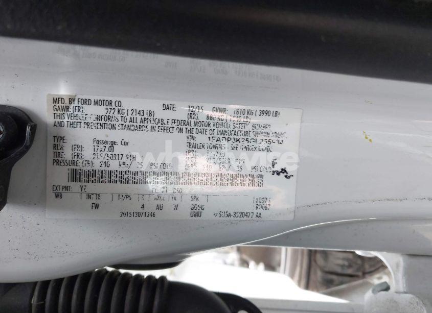 Photo 9 of 2016 Ford Focus SE (VIN 1FADP3K25GL255934)