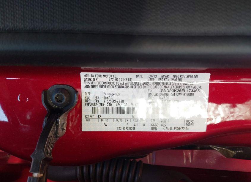 Photo 9 of 2014 Ford Focus SE (VIN 1FADP3K26EL173465)