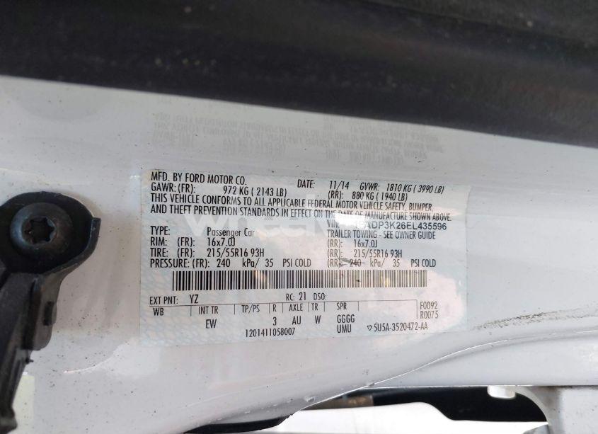 Photo 9 of 2014 Ford Focus SE (VIN 1FADP3K26EL435596)