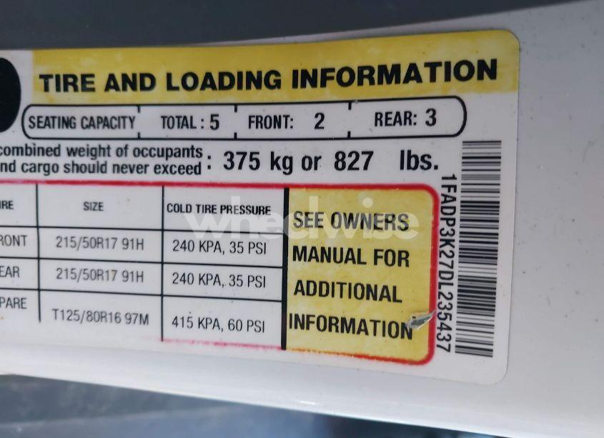 Photo 9 of 2013 Ford Focus SE (VIN 1FADP3K27DL235437)