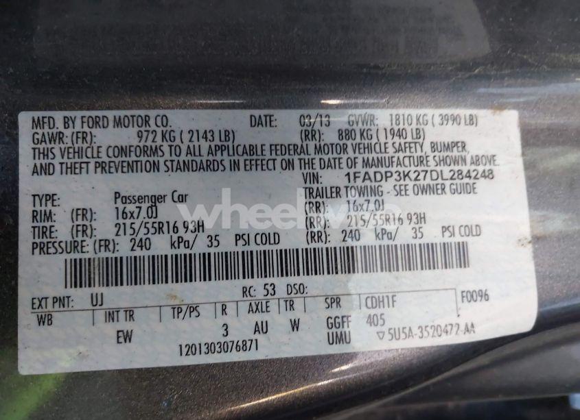 Photo 9 of 2013 Ford Focus SE (VIN 1FADP3K27DL284248)