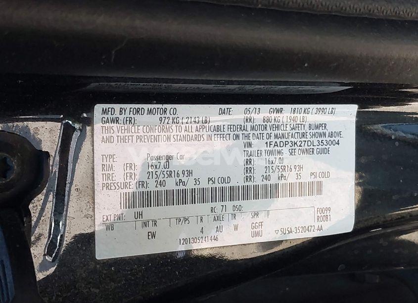 Photo 9 of 2013 Ford Focus SE (VIN 1FADP3K27DL353004)