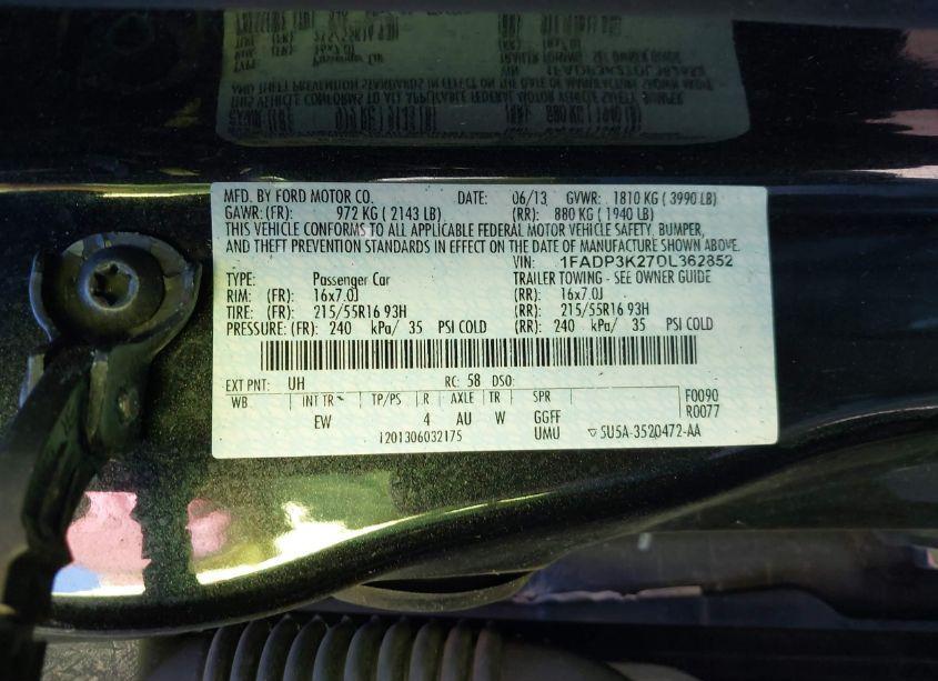 Photo 9 of 2013 Ford Focus SE (VIN 1FADP3K27DL362852)