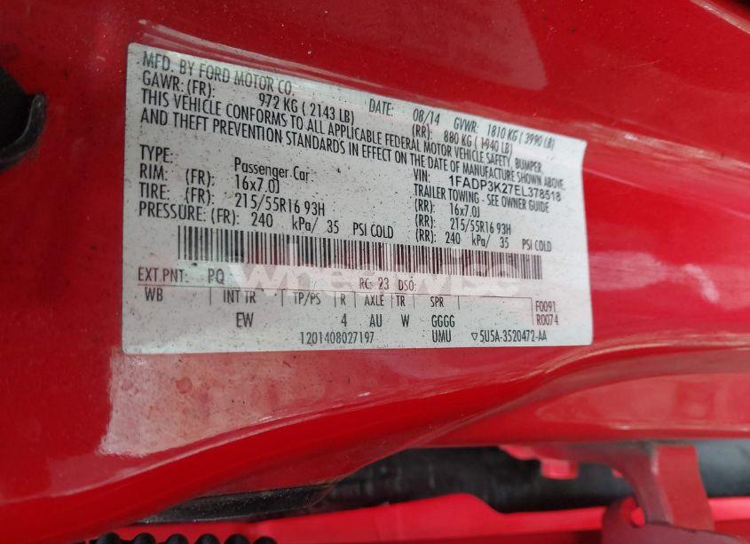 Photo 9 of 2014 Ford Focus SE (VIN 1FADP3K27EL378518)