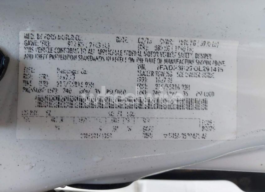 Photo 9 of 2016 Ford Focus SE (VIN 1FADP3K27GL291415)