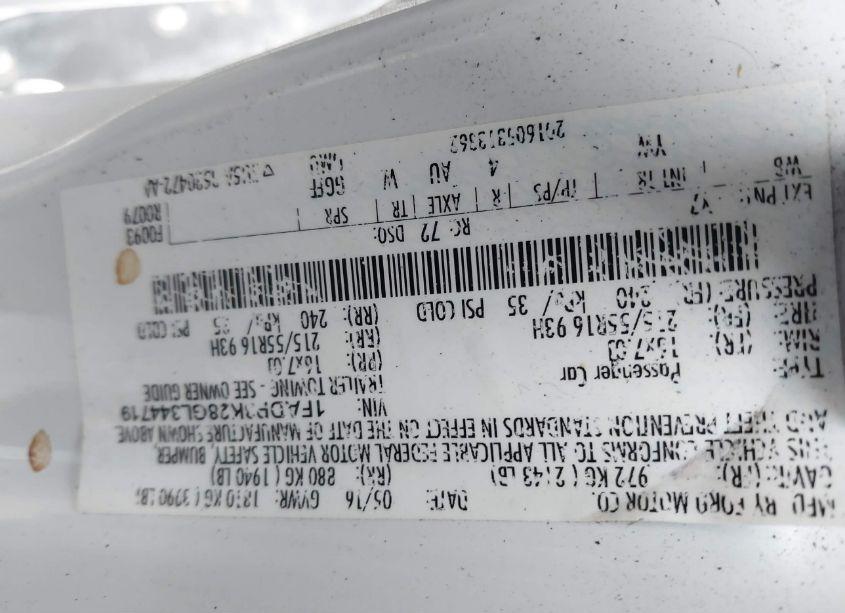 Photo 9 of 2016 Ford Focus SE (VIN 1FADP3K28GL344719)