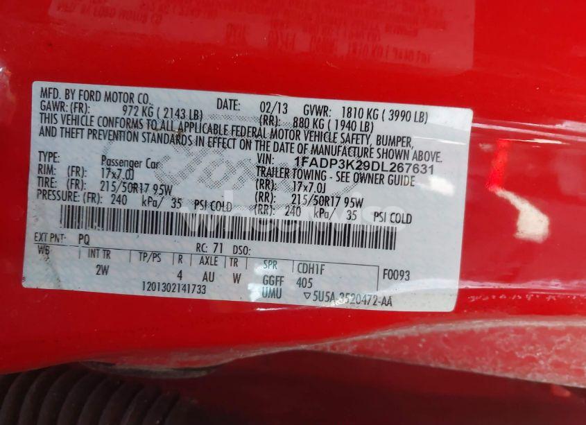 Photo 9 of 2013 Ford Focus SE (VIN 1FADP3K29DL267631)