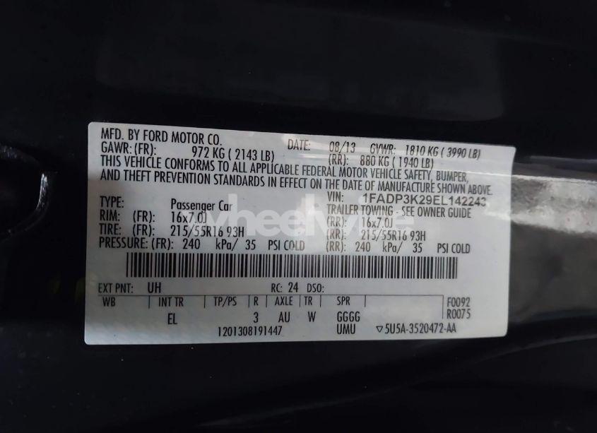 Photo 9 of 2014 Ford Focus SE (VIN 1FADP3K29EL142243)