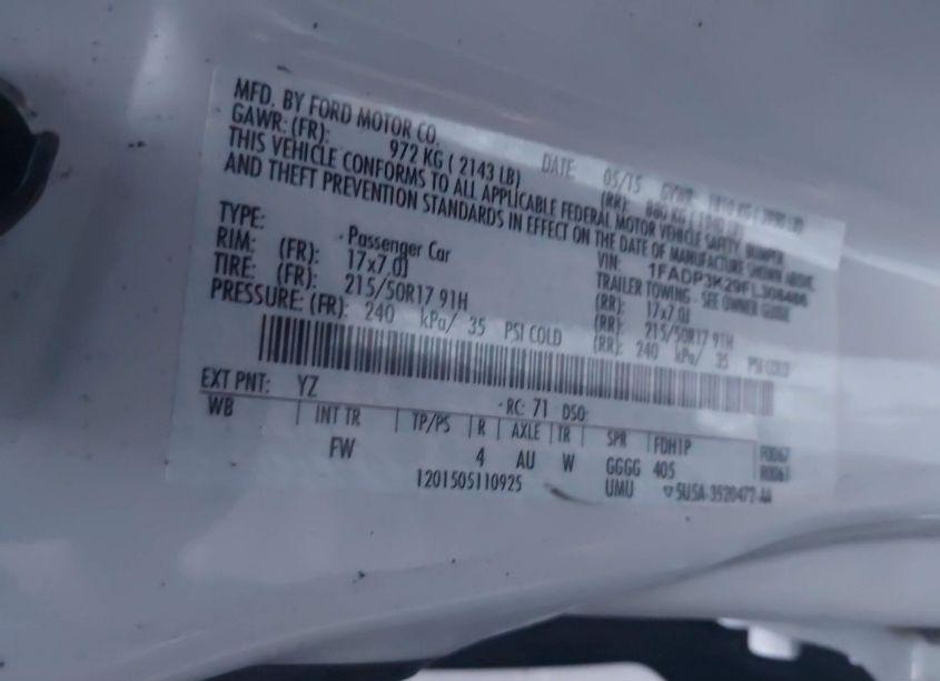 Photo 9 of 2015 Ford Focus SE (VIN 1FADP3K29FL308486)