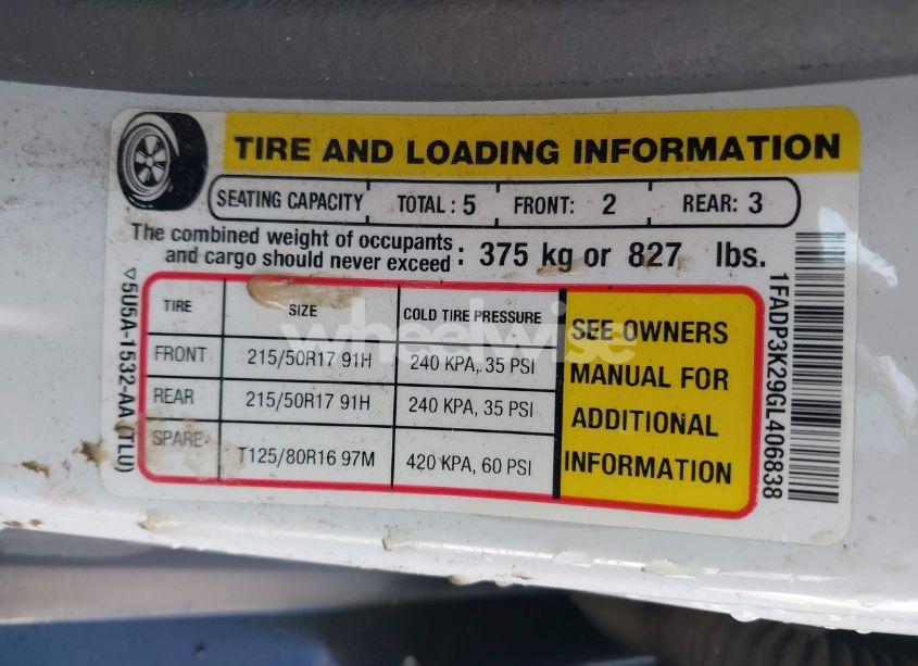 Photo 9 of 2016 Ford Focus SE (VIN 1FADP3K29GL406838)