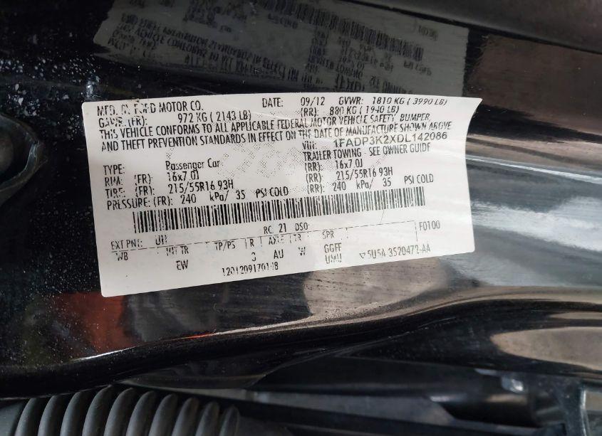 Photo 9 of 2013 Ford Focus SE (VIN 1FADP3K2XDL142086)