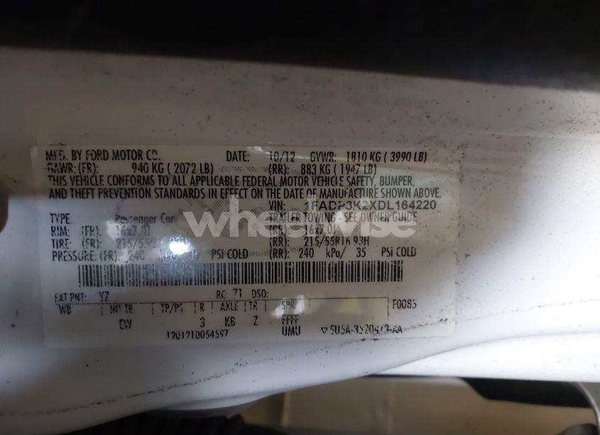 Photo 9 of 2013 Ford Focus SE (VIN 1FADP3K2XDL164220)