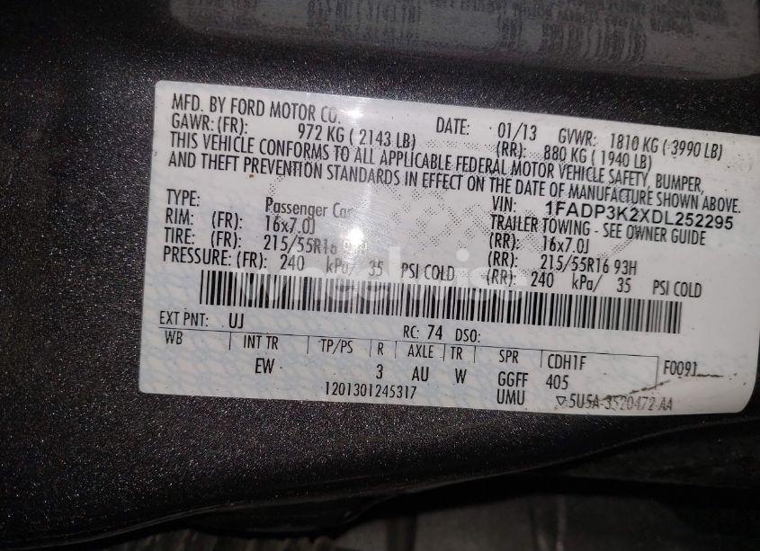 Photo 9 of 2013 Ford Focus SE (VIN 1FADP3K2XDL252295)