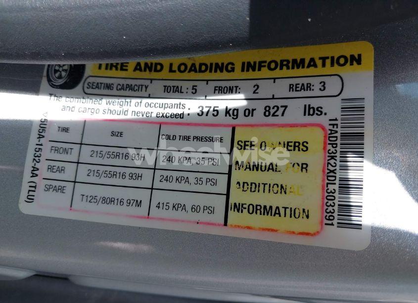 Photo 9 of 2013 Ford Focus SE (VIN 1FADP3K2XDL303391)