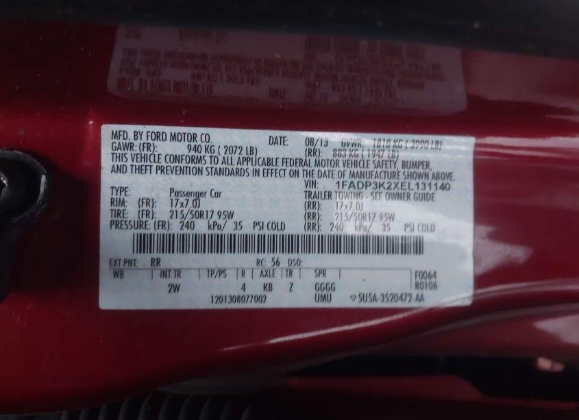 Photo 9 of 2014 Ford Focus SE (VIN 1FADP3K2XEL131140)