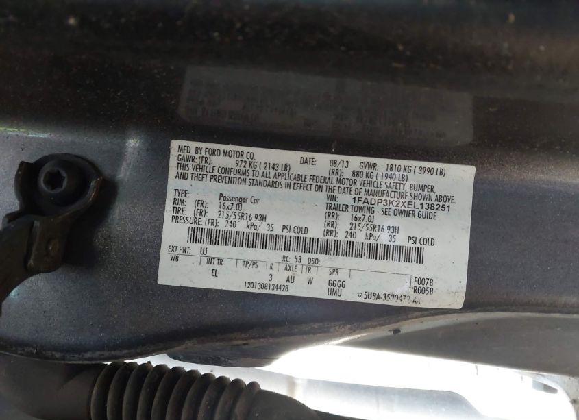 Photo 9 of 2014 Ford Focus SE (VIN 1FADP3K2XEL138251)