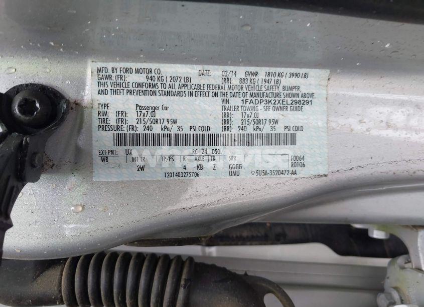 Photo 9 of 2014 Ford Focus SE (VIN 1FADP3K2XEL298291)