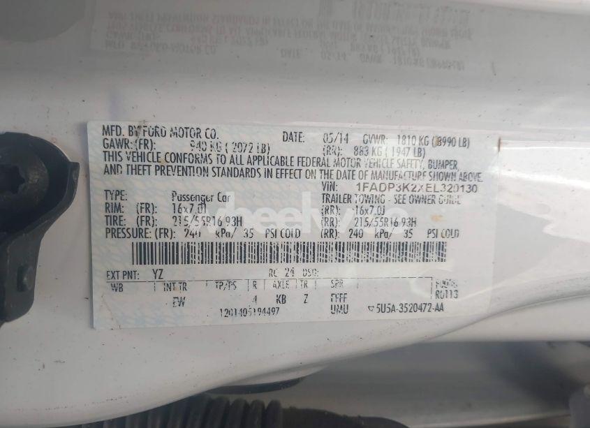 Photo 9 of 2014 Ford Focus SE (VIN 1FADP3K2XEL320130)