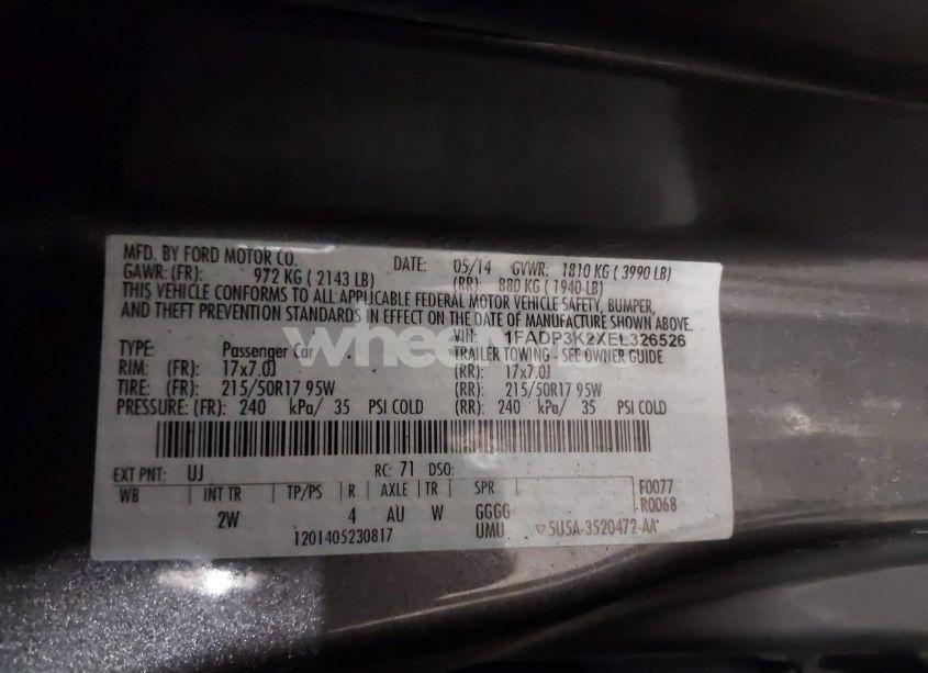 Photo 9 of 2014 Ford Focus SE (VIN 1FADP3K2XEL326526)