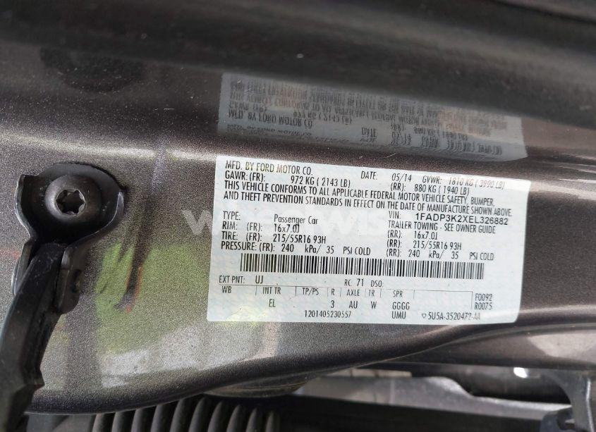 Photo 9 of 2014 Ford Focus SE (VIN 1FADP3K2XEL326882)