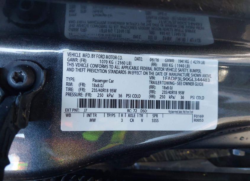 Photo 9 of 2016 Ford Focus (VIN 1FADP3L90GL344483)