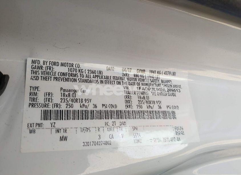 Photo 9 of 2017 Ford Focus ST (VIN 1FADP3L90HL269513)