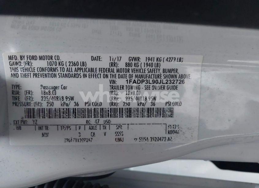 Photo 9 of 2018 Ford Focus ST (VIN 1FADP3L90JL232726)