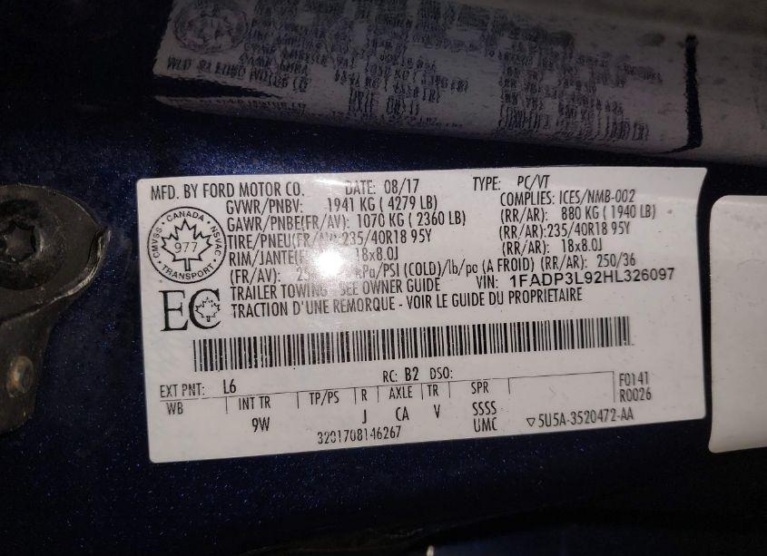 Photo 9 of 2017 Ford Focus ST (VIN 1FADP3L92HL326097)