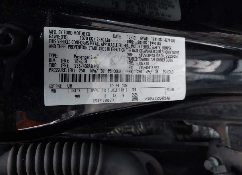 Photo 9 of 2013 Ford Focus ST (VIN 1FADP3L93DL222924)