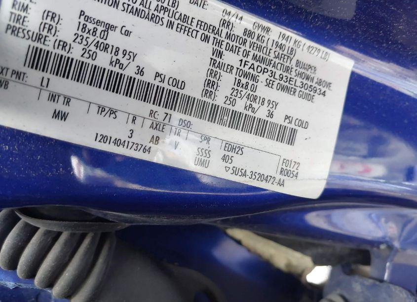 Photo 9 of 2014 Ford Focus ST (VIN 1FADP3L93EL305934)