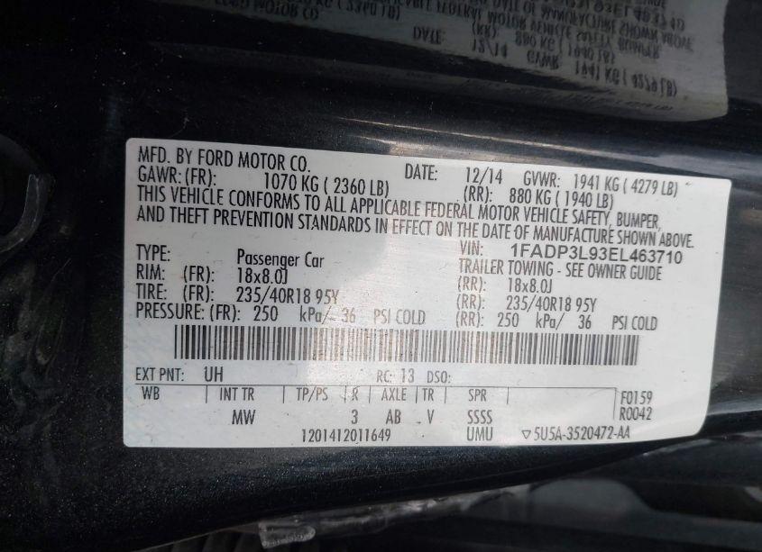 Photo 9 of 2014 Ford Focus ST (VIN 1FADP3L93EL463710)
