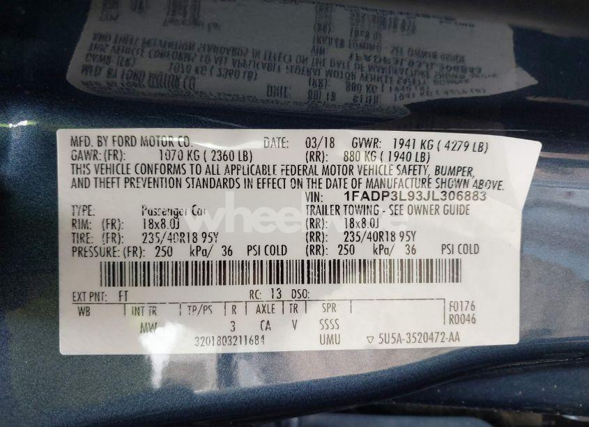 Photo 9 of 2018 Ford Focus ST (VIN 1FADP3L93JL306883)