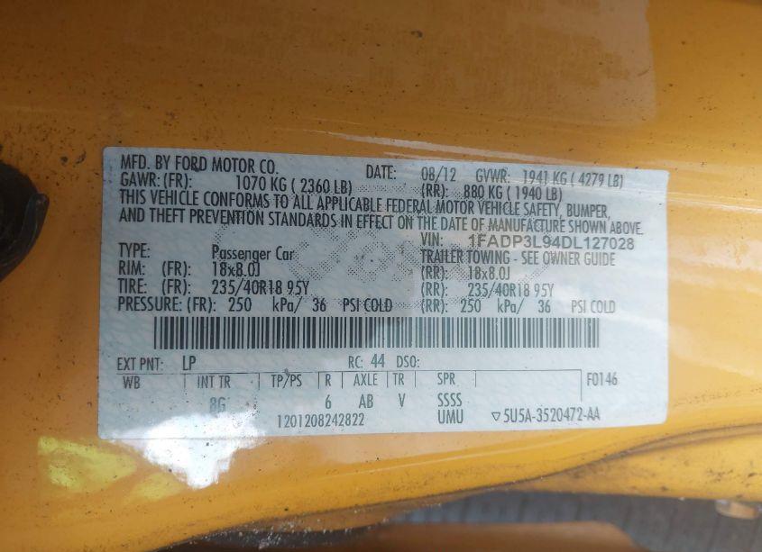 Photo 9 of 2013 Ford Focus ST (VIN 1FADP3L94DL127028)